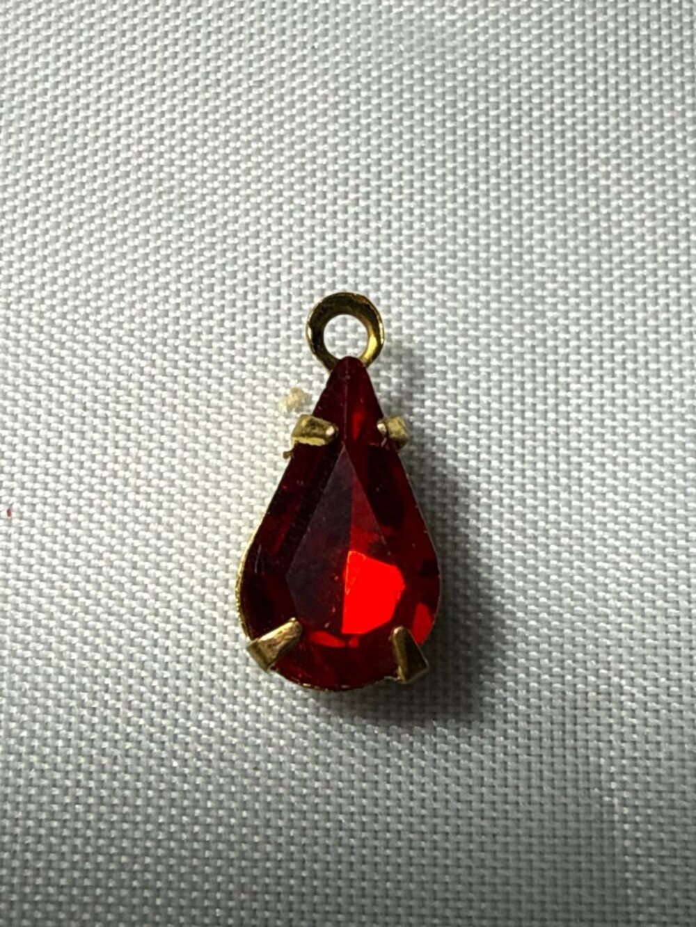 Ruby Red Teardrop Y2K Pendant Gold Coquette Vampire Whimsigoth Goth Charm